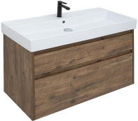 Тумба под раковину Aquanet Nova Lite Slim Synergy 100 249957 подвесная Дуб рустикальный, купить, цена, заказать, магазин, доставка, скидка, промокод, купить, цена, заказать, магазин, доставка, скидка, промокод