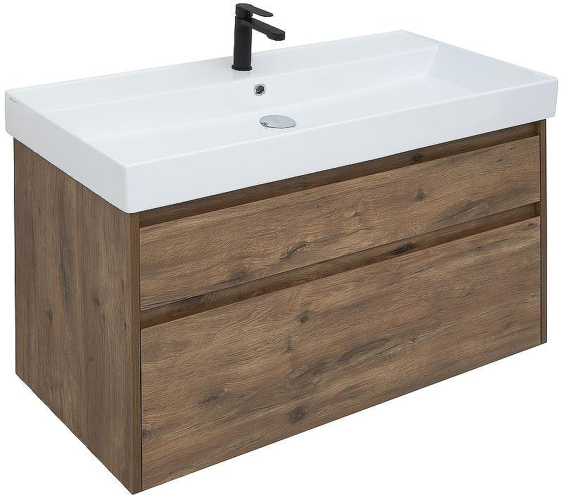 Тумба под раковину Aquanet Nova Lite Slim Synergy 100 249957 подвесная Дуб рустикальный, купить, цена, заказать, магазин, доставка, скидка, промокод, купить, цена, заказать, магазин, доставка, скидка, промокод