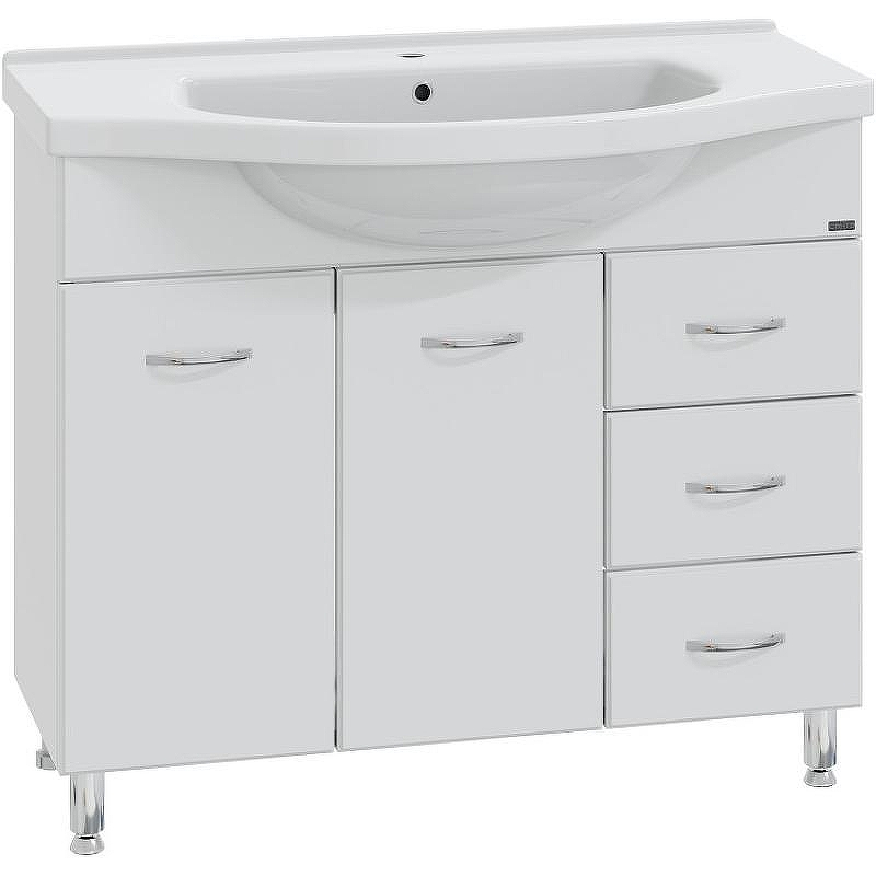 Тумба под раковину СанТа Эльбрус 100 201107 Белая, купить, цена, заказать, магазин, доставка, скидка, промокод, купить, цена, заказать, магазин, доставка, скидка, промокод