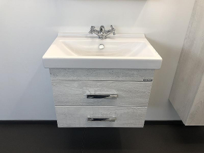 Тумба с раковиной Comforty Никосия 60 00004138879 подвесная Дуб белый