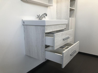 Тумба с раковиной Comforty Никосия 60 00004138879 подвесная Дуб белый