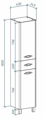 Шкаф пенал Bellezza Джела 40 R 4629805711018 Белый