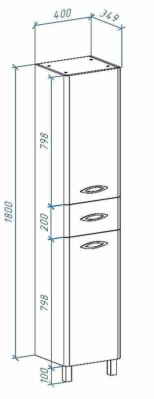 Шкаф пенал Bellezza Джела 40 R 4629805711018 Белый, купить, цена, заказать, магазин, доставка, скидка, промокод, купить, цена, заказать, магазин, доставка, скидка, промокод