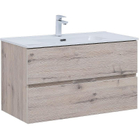 Тумба под раковину Aquanet Алвита New 90 303921 подвесная Дуб веллингтон белый, купить, цена, заказать, магазин, доставка, скидка, промокод, купить, цена, заказать, магазин, доставка, скидка, промокод