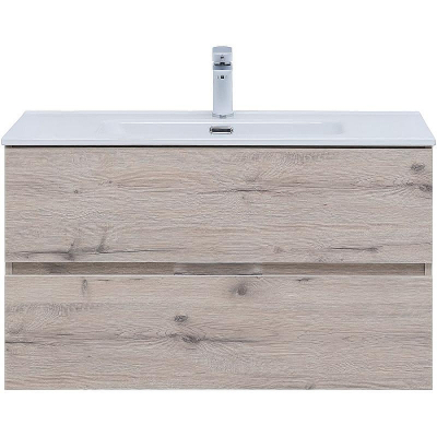 Тумба под раковину Aquanet Алвита New 90 303921 подвесная Дуб веллингтон белый