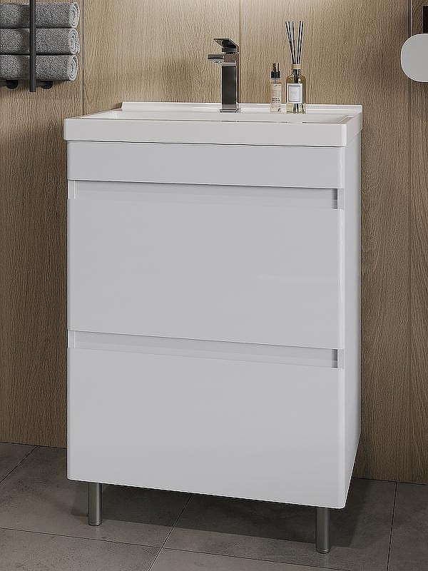 Тумба с раковиной Orange Topline-Lyon 60 TLNF60+RA Белый глянец, купить, цена, заказать, магазин, доставка, скидка, промокод, купить, цена, заказать, магазин, доставка, скидка, промокод