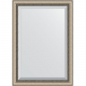 Зеркало Evoform Exclusive 103х73 BY 1192 с фацетом в багетной раме - Состаренное серебро с плетением 70, купить, цена, заказать, магазин, доставка, скидка, промокод, купить, цена, заказать, магазин, доставка, скидка, промокод