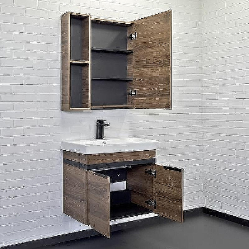 Тумба с раковиной Comforty Соло 70 00-00010978 подвесная Дуб темно-коричневый, купить, цена, заказать, магазин, доставка, скидка, промокод, купить, цена, заказать, магазин, доставка, скидка, промокод