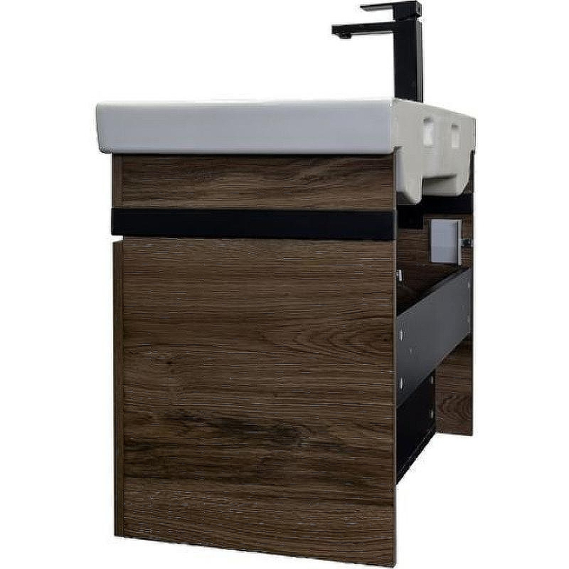 Тумба с раковиной Comforty Соло 70 00-00010978 подвесная Дуб темно-коричневый, купить, цена, заказать, магазин, доставка, скидка, промокод, купить, цена, заказать, магазин, доставка, скидка, промокод