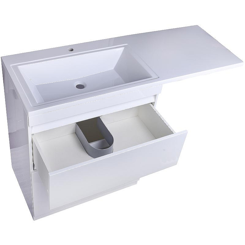 Тумба под раковину Style Line Даллас Люкс Plus 140 L СС-00002385 Белая, купить, цена, заказать, магазин, доставка, скидка, промокод, купить, цена, заказать, магазин, доставка, скидка, промокод