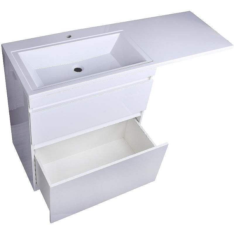 Тумба под раковину Style Line Даллас Люкс Plus 140 L СС-00002385 Белая, купить, цена, заказать, магазин, доставка, скидка, промокод, купить, цена, заказать, магазин, доставка, скидка, промокод