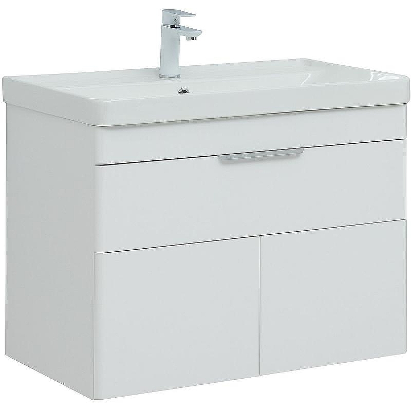 Тумба с раковиной Aquanet Ирис new 80 312430 подвесная Белый глянец, купить, цена, заказать, магазин, доставка, скидка, промокод, купить, цена, заказать, магазин, доставка, скидка, промокод