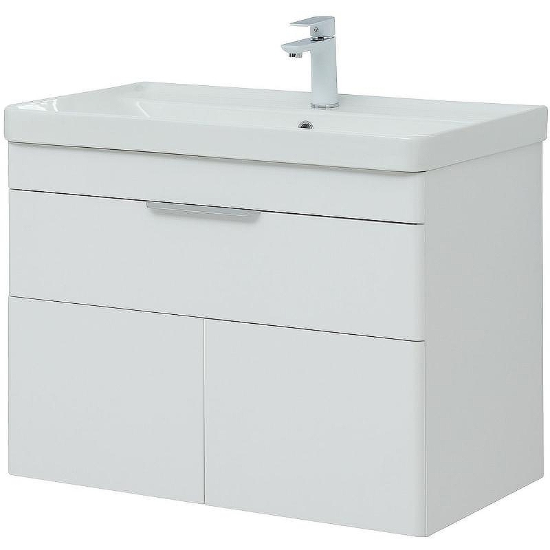 Тумба с раковиной Aquanet Ирис new 80 312430 подвесная Белый глянец, купить, цена, заказать, магазин, доставка, скидка, промокод, купить, цена, заказать, магазин, доставка, скидка, промокод