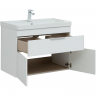 Тумба с раковиной Aquanet Ирис new 80 312430 подвесная Белый глянец, купить, цена, заказать, магазин, доставка, скидка, промокод, купить, цена, заказать, магазин, доставка, скидка, промокод
