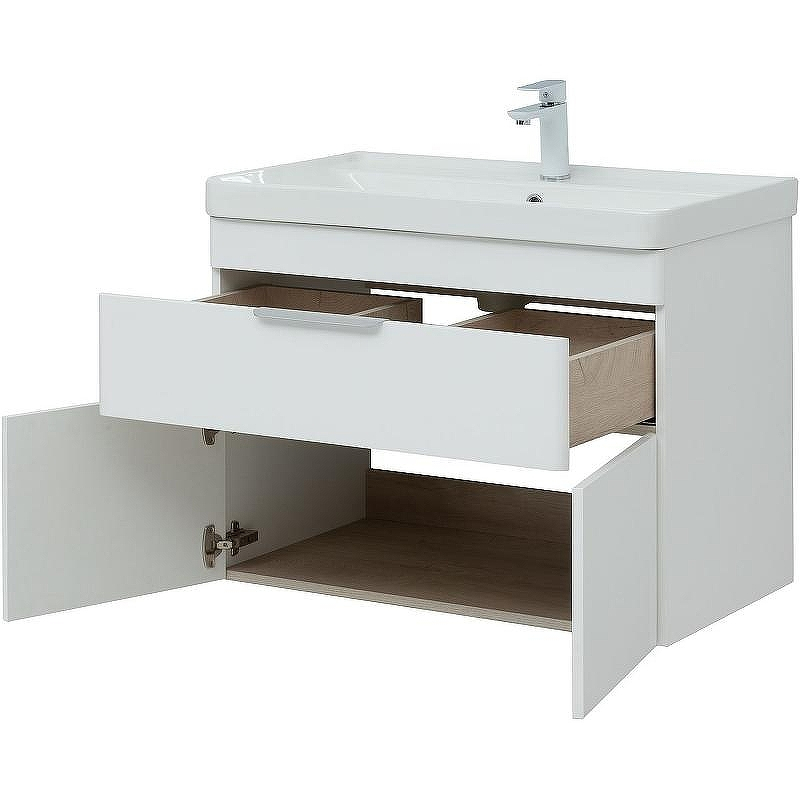 Тумба с раковиной Aquanet Ирис new 80 312430 подвесная Белый глянец, купить, цена, заказать, магазин, доставка, скидка, промокод, купить, цена, заказать, магазин, доставка, скидка, промокод