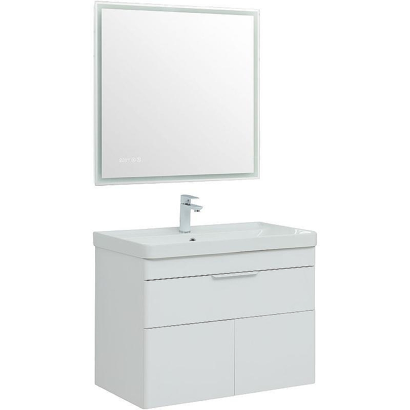 Тумба с раковиной Aquanet Ирис new 80 312430 подвесная Белый глянец, купить, цена, заказать, магазин, доставка, скидка, промокод, купить, цена, заказать, магазин, доставка, скидка, промокод