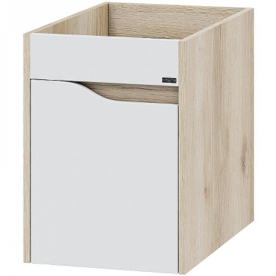 Тумба под раковину СанТа Сатурн 100 700406 подвесная Белая Дуб австрийский