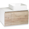 Тумба под раковину Runo Бари 80 00-00001375 подвесная Крафт дуб Белая, купить, цена, заказать, магазин, доставка, скидка, промокод, купить, цена, заказать, магазин, доставка, скидка, промокод