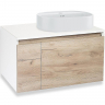 Тумба под раковину Runo Бари 80 00-00001375 подвесная Крафт дуб Белая, купить, цена, заказать, магазин, доставка, скидка, промокод, купить, цена, заказать, магазин, доставка, скидка, промокод