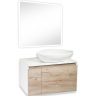 Тумба под раковину Runo Бари 80 00-00001375 подвесная Крафт дуб Белая, купить, цена, заказать, магазин, доставка, скидка, промокод, купить, цена, заказать, магазин, доставка, скидка, промокод