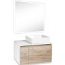 Тумба под раковину Runo Бари 80 00-00001375 подвесная Крафт дуб Белая, купить, цена, заказать, магазин, доставка, скидка, промокод, купить, цена, заказать, магазин, доставка, скидка, промокод