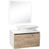 Тумба под раковину Runo Бари 80 00-00001375 подвесная Крафт дуб Белая, купить, цена, заказать, магазин, доставка, скидка, промокод, купить, цена, заказать, магазин, доставка, скидка, промокод