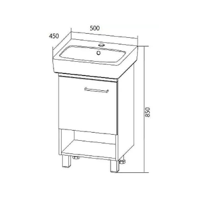 Тумба под раковину 1MarKa Tera 50 У76064 Дуб Сонома