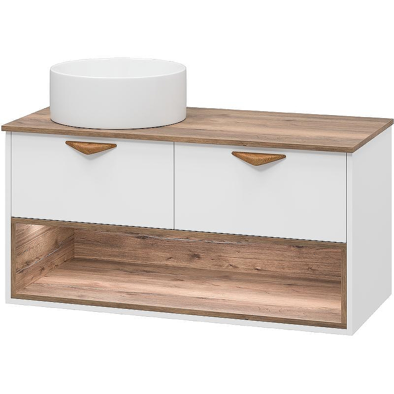 Тумба под раковину Brevita Bergen 105 BER-07105-19-01-2Я подвесная Белая матовая Дуб Галифакс олово, купить, цена, заказать, магазин, доставка, скидка, промокод, купить, цена, заказать, магазин, доставка, скидка, промокод