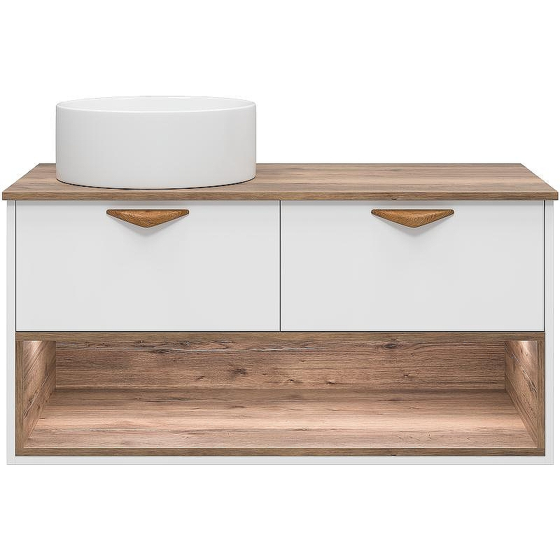 Тумба под раковину Brevita Bergen 105 BER-07105-19-01-2Я подвесная Белая матовая Дуб Галифакс олово, купить, цена, заказать, магазин, доставка, скидка, промокод, купить, цена, заказать, магазин, доставка, скидка, промокод