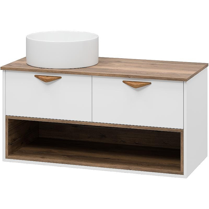 Тумба под раковину Brevita Bergen 105 BER-07105-19-01-2Я подвесная Белая матовая Дуб Галифакс олово, купить, цена, заказать, магазин, доставка, скидка, промокод, купить, цена, заказать, магазин, доставка, скидка, промокод