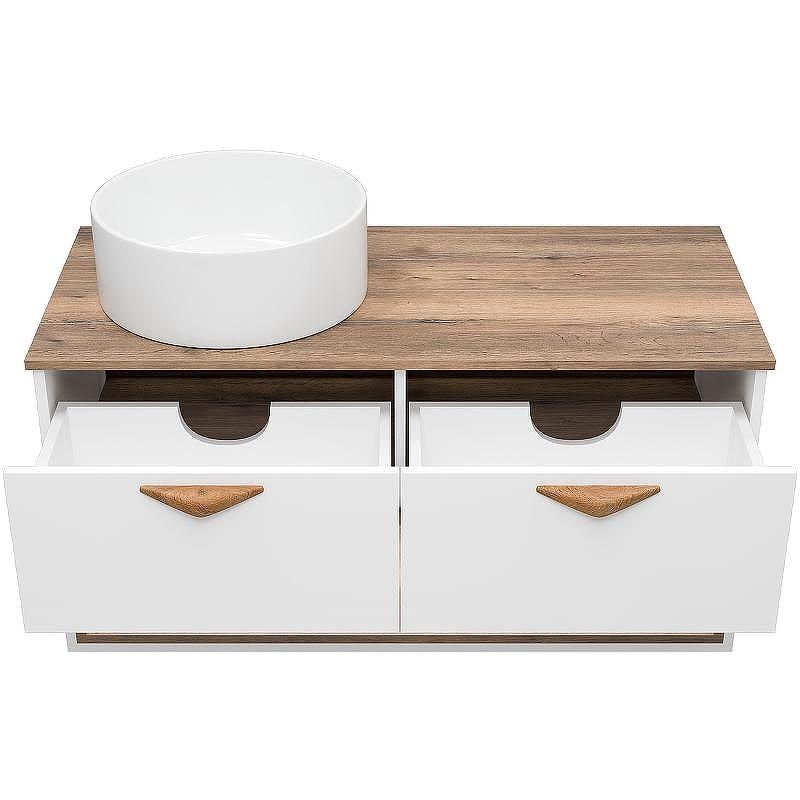 Тумба под раковину Brevita Bergen 105 BER-07105-19-01-2Я подвесная Белая матовая Дуб Галифакс олово, купить, цена, заказать, магазин, доставка, скидка, промокод, купить, цена, заказать, магазин, доставка, скидка, промокод