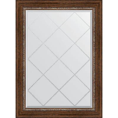Зеркало Evoform Exclusive-G 104х76 BY 4191 с гравировкой в багетной раме - Римская бронза 88