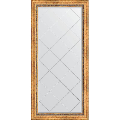 Зеркало Evoform Exclusive-G 158х76 BY 4275 с гравировкой в багетной раме - Римское золото 88