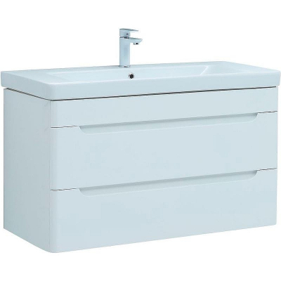 Тумба с раковиной Aquanet София 105 274196 подвесная Белый глянец