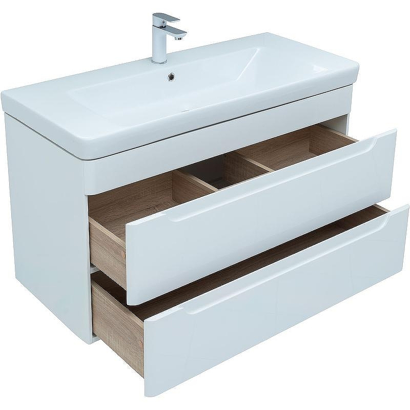 Тумба с раковиной Aquanet София 105 274196 подвесная Белый глянец, купить, цена, заказать, магазин, доставка, скидка, промокод, купить, цена, заказать, магазин, доставка, скидка, промокод