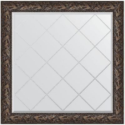 Зеркало Evoform Exclusive-G 109х109 BY 4459 с гравировкой в багетной раме - Византия бронза 99