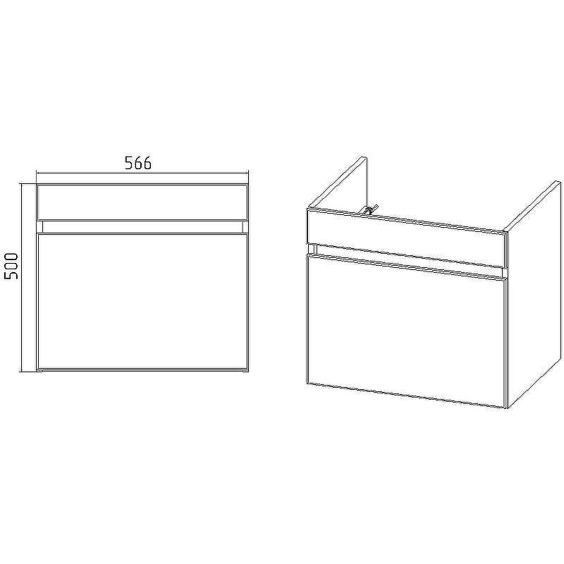 Тумба под раковину VIANT Мальта 60 VMAL60CO-T1YP подвесная Белая Дуб Вотан, купить, цена, заказать, магазин, доставка, скидка, промокод, купить, цена, заказать, магазин, доставка, скидка, промокод