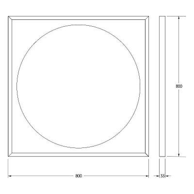 Зеркало Defesto Eclipce 80х80 DF 2228 с подсветкой 18W-4500К/в багетной раме/Без выключателя/Нейтральный белый свет/Белая рама
