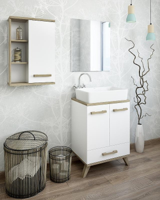 Шкаф подвесной Sanflor Ингрид 50 С03688 Белый Швейцарский вяз