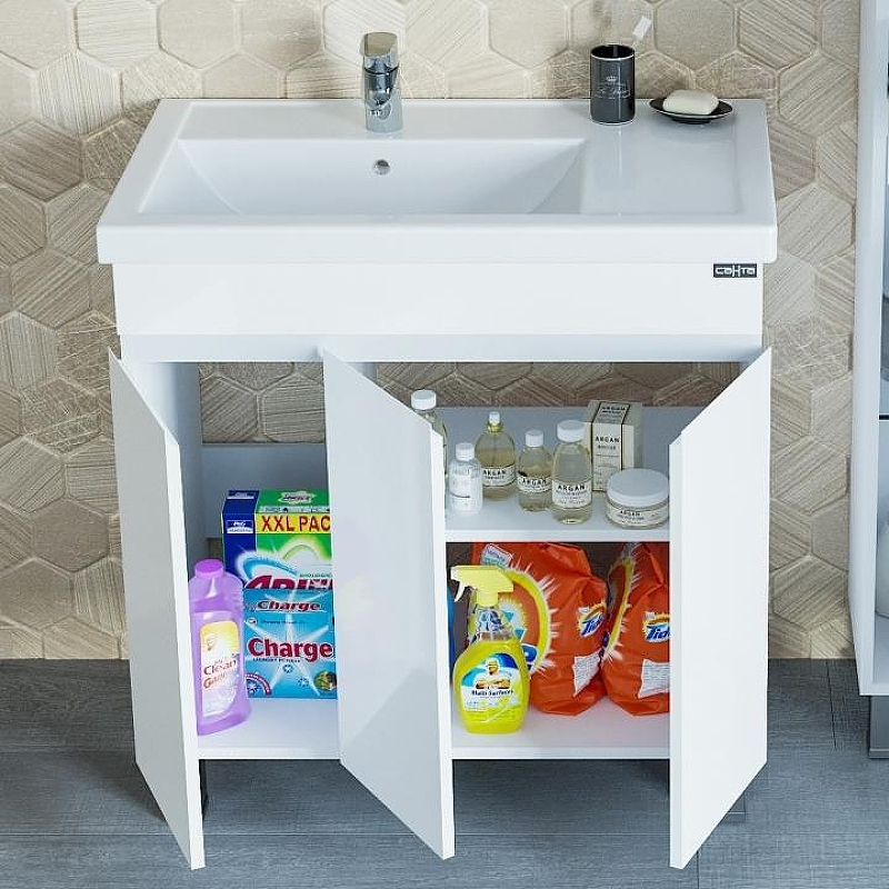 Тумба под раковину СанТа Марс 80 700217 Белая, купить, цена, заказать, магазин, доставка, скидка, промокод, купить, цена, заказать, магазин, доставка, скидка, промокод