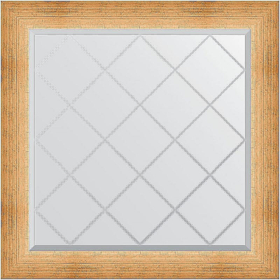 Зеркало Evoform Exclusive-G 86х86 BY 4524 с гравировкой в багетной раме - Травленое золото 87