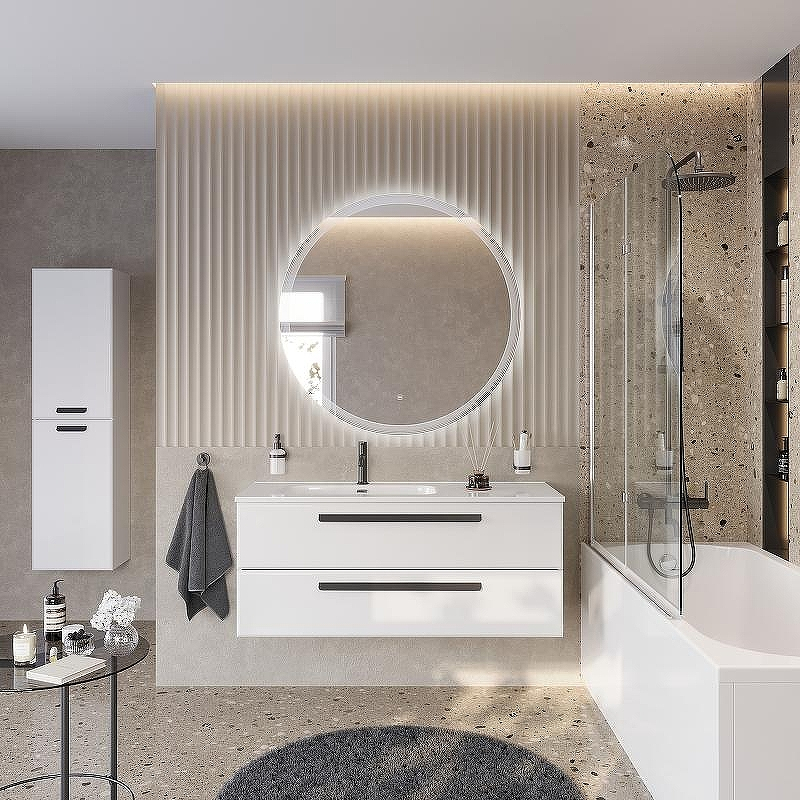 Тумба под раковину Cezares Eco-Cer-N 120 L ECO-CER-N-1200-2C-SO-BL-L подвесная Bianco Lucido без ручек, купить, цена, заказать, магазин, доставка, скидка, промокод, купить, цена, заказать, магазин, доставка, скидка, промокод