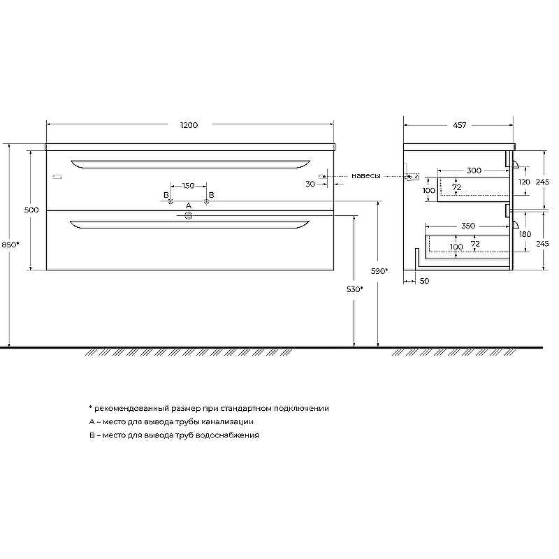 Тумба под раковину Cezares Eco-Cer-N 120 L ECO-CER-N-1200-2C-SO-BL-L подвесная Bianco Lucido без ручек, купить, цена, заказать, магазин, доставка, скидка, промокод, купить, цена, заказать, магазин, доставка, скидка, промокод