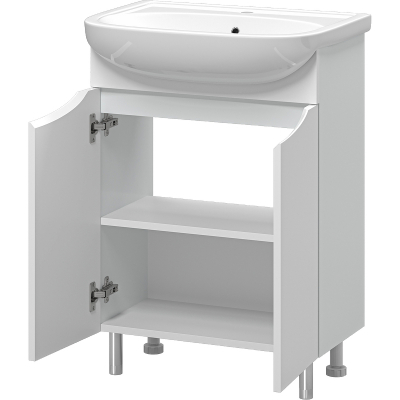 Тумба с раковиной Misty Смайл 60 УТ000013112 Белая