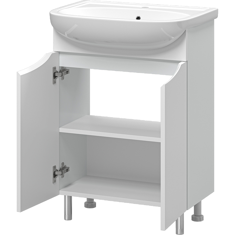 Тумба с раковиной Misty Смайл 60 УТ000013112 Белая, купить, цена, заказать, магазин, доставка, скидка, промокод, купить, цена, заказать, магазин, доставка, скидка, промокод