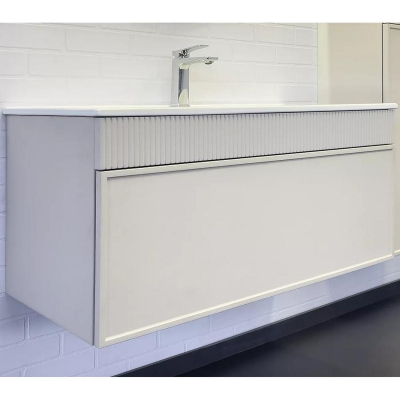 Тумба с раковиной Comforty Мадрид 100 00-00017880 подвесная Серый шелк