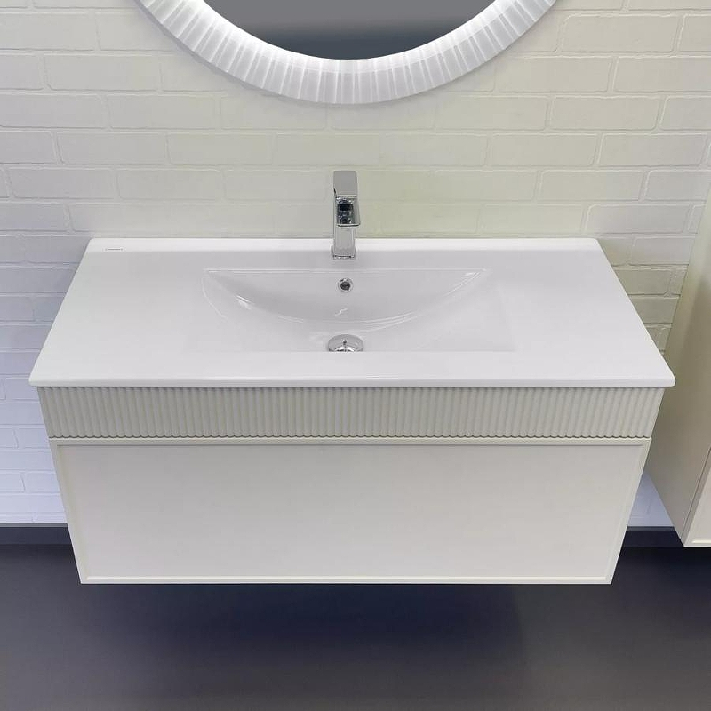 Тумба с раковиной Comforty Мадрид 100 00-00017880 подвесная Серый шелк, купить, цена, заказать, магазин, доставка, скидка, промокод, купить, цена, заказать, магазин, доставка, скидка, промокод