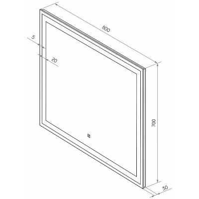 Зеркало Misty Сириус 80 СИР-02-80_70-14 с подсветкой с сенсорным выключателем