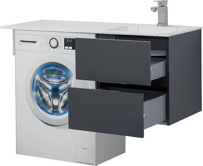 Тумба под раковину Aquanet Алвита 120 R 243662 подвесная Серый антрацит, купить, цена, заказать, магазин, доставка, скидка, промокод, купить, цена, заказать, магазин, доставка, скидка, промокод