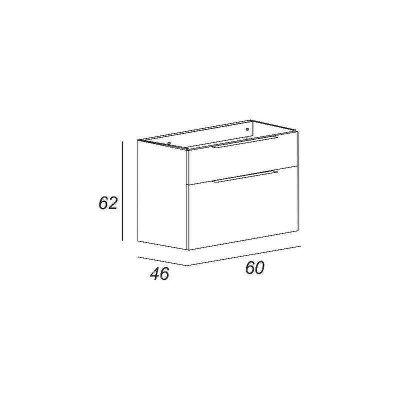Тумба под раковину Cezares Urban 60 55157 подвесная Grigio opaco без ножки и боковой полки